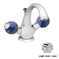 One hole basin mixer with lapislazuli s