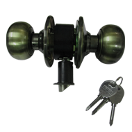 Tubular Lock with Key in Antique Finish