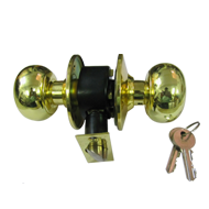 Tubular Lock with Key in Gold Finish