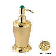 Soap dispenser with malachite stone and