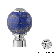 Knob for shower system with lapislazuli