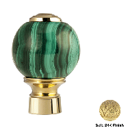 Knob for shower system with malachite s