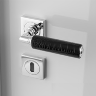 KIKKA Leather Lever Door handle -  blac