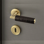 KIKKA Leather Lever Door  handle - dark