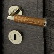 KIKKA Leather Lever Door handle - caram