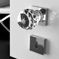 GEO Crystal Door Knob - 50mm - black/ma