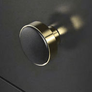 LEATHER Home Door Knob - camel/polished