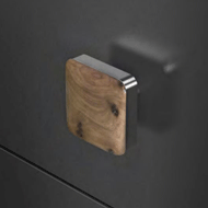 WOOD Home Door Knob - radica/polished b