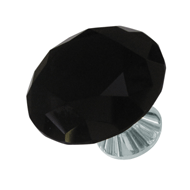 DELUXE black crystal cabinet knob - bla