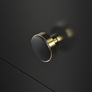 LEATHER cabinet knob - black 