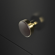 LEATHER cabinet knob - dark b