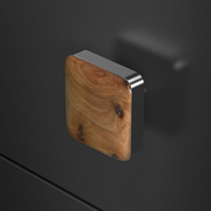 WOOD cabinet knob - thuja radica / chro