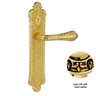 Door Lever handle on plate - Gold 24K w