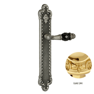 Door lever handle set on plate with Mal