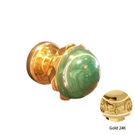 Door knob on rose with Malachite Stone 