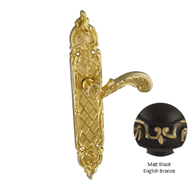 Door lever handle on plate 316mm - Gold