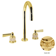 Three holes basin set with Champagne Sw