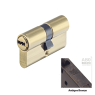 Cylinder Lock - LxL - 80mm - Ancient Br