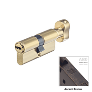 Cylinder Lock - 60mm - LxK - Ancient Br