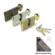 Cylinder Lock - LxK - 62mm - Satin & La