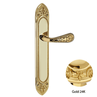 Door handle on plate 53x300mm with yale