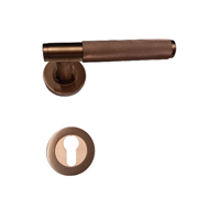 Knurling Brass Door Lever Handle - PVD 