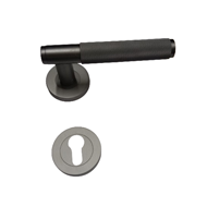 Knurling Brass Door Lever Handle - PVD 