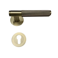 Knurling Brass Door Lever Handle - PVD 