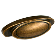 Cabinet Handle - 80mm -  Antique Brass 