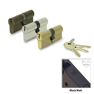 Cylinder Lock - LxL - 70mm - Black Matt