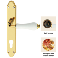 Dalia Brown Flowered ivory Mortise Hand