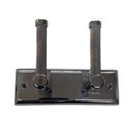 Brass Hook Rail - 2 Peg - Chrome Plated