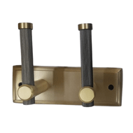 Brass Hook Rail - 2 Peg - Antique Brass