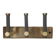 Brass Hook Rail - 3 Peg - Antique Brass