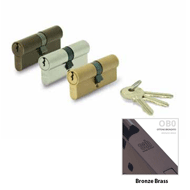 Cylinder Lock - LxL - 70mm - Bronze Bra