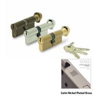 Cylinder Lock - 100mm - LxK - Satin Nic