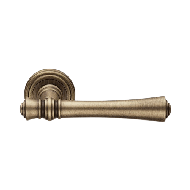 AURA Lever Handle on Rose in Patine Mat