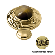 Cabinet knob with Tiger Eye Stone - dia