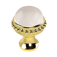 Cabinet knob with Pink Quartz Stone - d