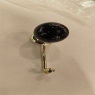 GEO Coat Crystal Robe Hook - Black/Poli