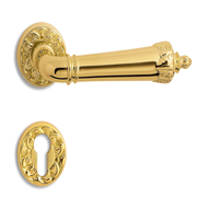 ERICE Door Handle on rose - Antique Bra