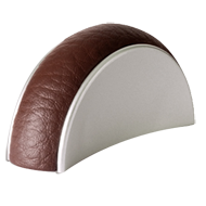 Cabinet Leather Knob - Brown /Aluminium