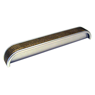 Cabinet Handle + Insert - White Aluminu