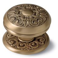 Rennes Door Knob on Rose - Polished Sil