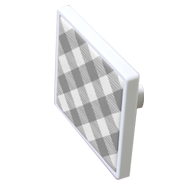 White and Silver Chequered Cabinet Knob