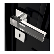 Crystal Door Lever Handle - Clear Matt/