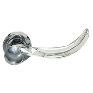 Lever Handle on Rose - Clear/Chrome Fin