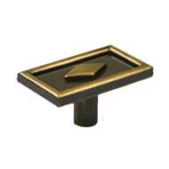 Cabinet Knob - 44mm - Antique Brass Fin