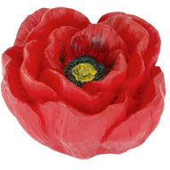 Poppy Flower Kids Knob Red & 