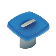 Cabinet Knob - 29mm - Matt Blue with Wh